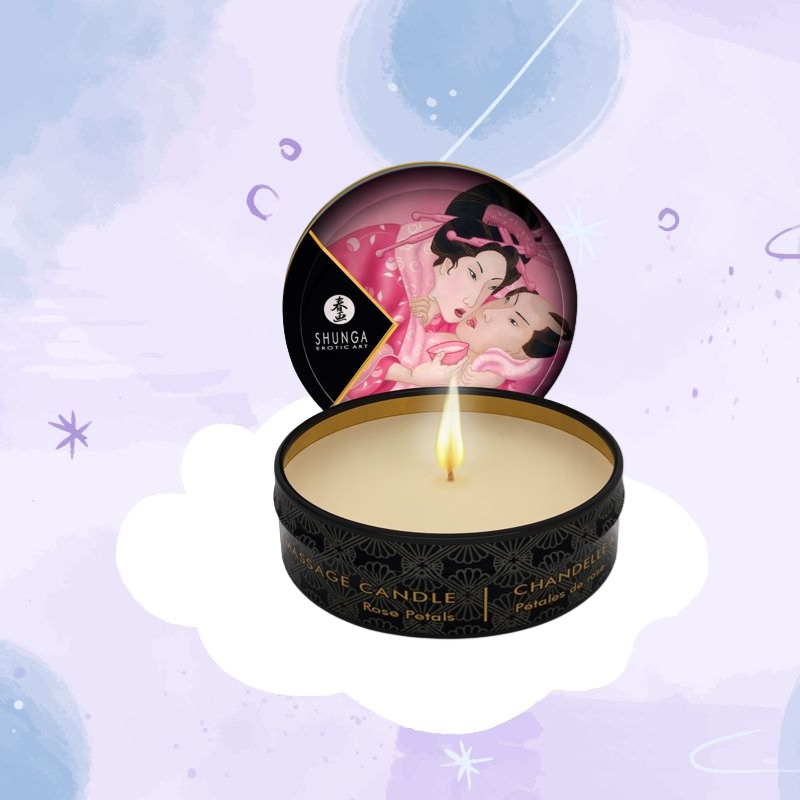 Shunga Mini Vela De Masaje Afrodisíaca Rosa