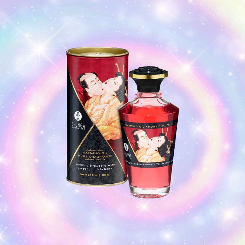 Shunga Aceite De Masaje Efecto Calor Aroma Vino Espumoso De Fresa