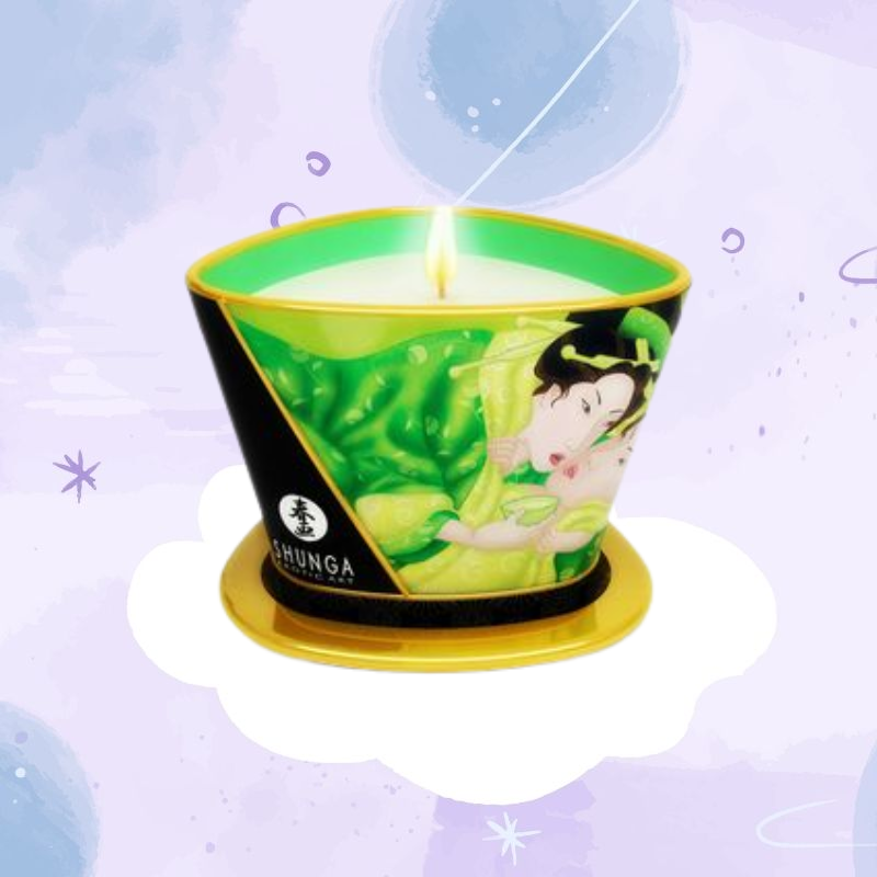 Shunga Vela De Masaje Verde Exótico