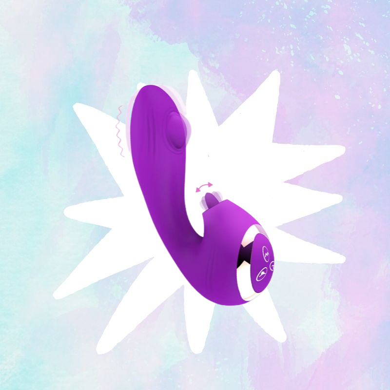 Vibrador con bola pulsante y lengua estimuladora