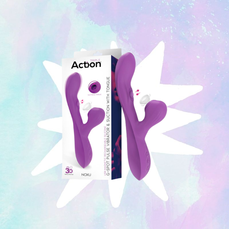 Noxu - Vibrador con pulsación, succión y lengua vibradora
