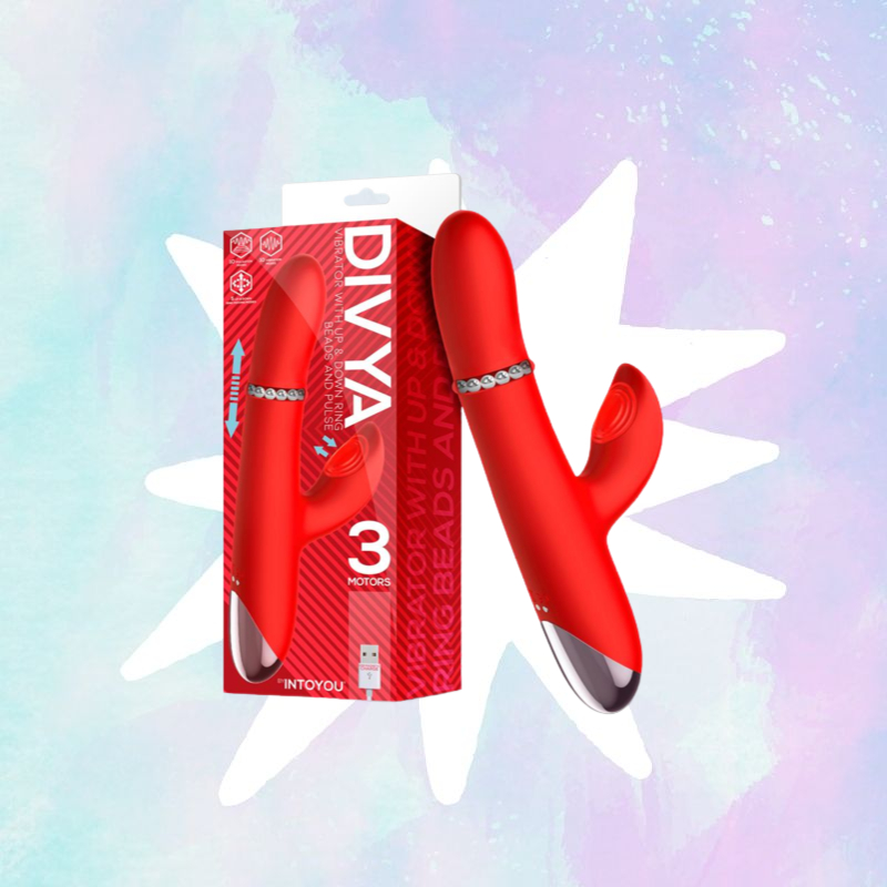 Divya - Vibrador con aro de bolas y pulsacion